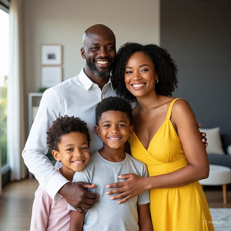 Família reunida em casa